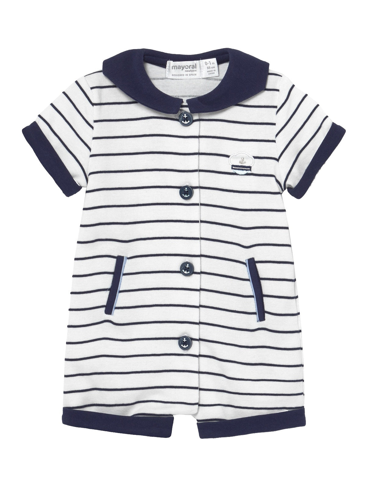 Macacão algodão marinheiro Azul navy  (Marinho)  para Bebé Menino - Mayoral