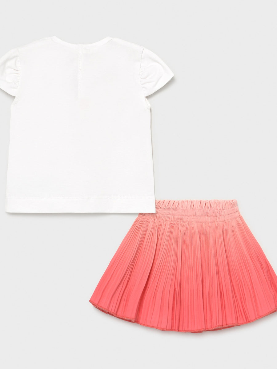 Conj. saia plissada Coral      (Vermelho)  para Bebé Menina - Mayoral