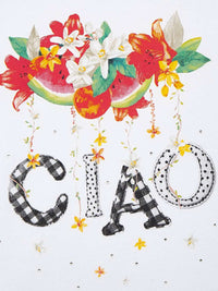 T-shirt ciao Branco     (Branco)  para Menina - Mayoral