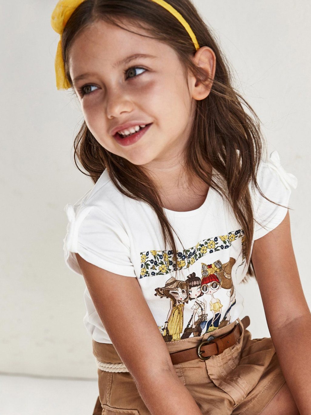 T-shirt grupo meninas Crú        (Creme / Pérola)  para Menina - Mayoral