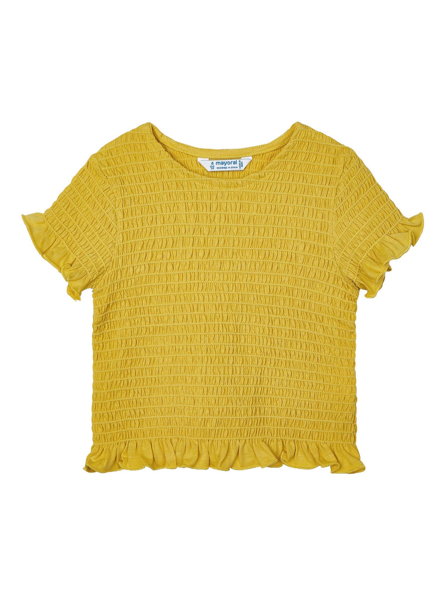 Blusa plissada Mostarda   (Amarelo)  para Menina - Mayoral