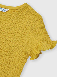 Blusa plissada Mostarda   (Amarelo)  para Menina - Mayoral