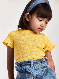 Blusa plissada Mostarda   (Amarelo)  para Menina - Mayoral
