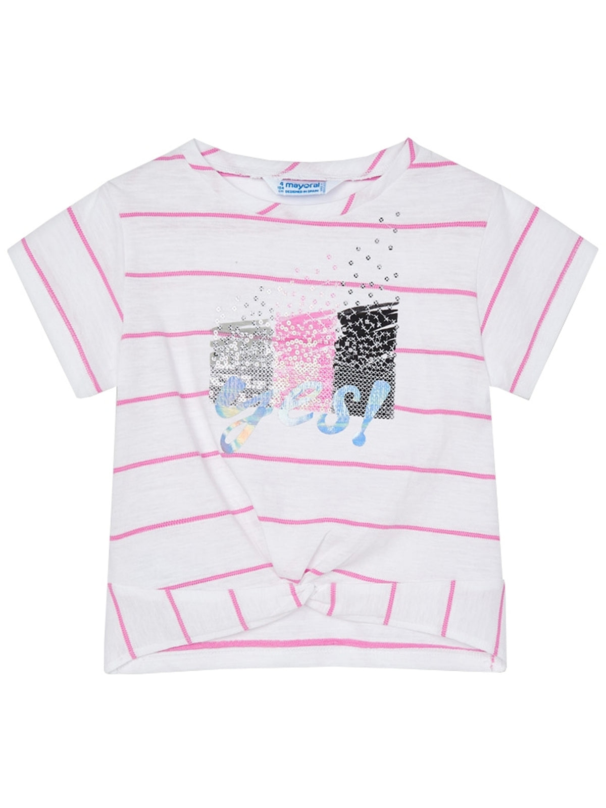 camiseta m/curta nó Camélia    (Rosa)  para Menina - Mayoral