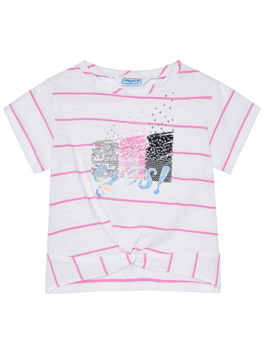 camiseta m/curta nó Camélia    (Rosa)  para Menina - Mayoral