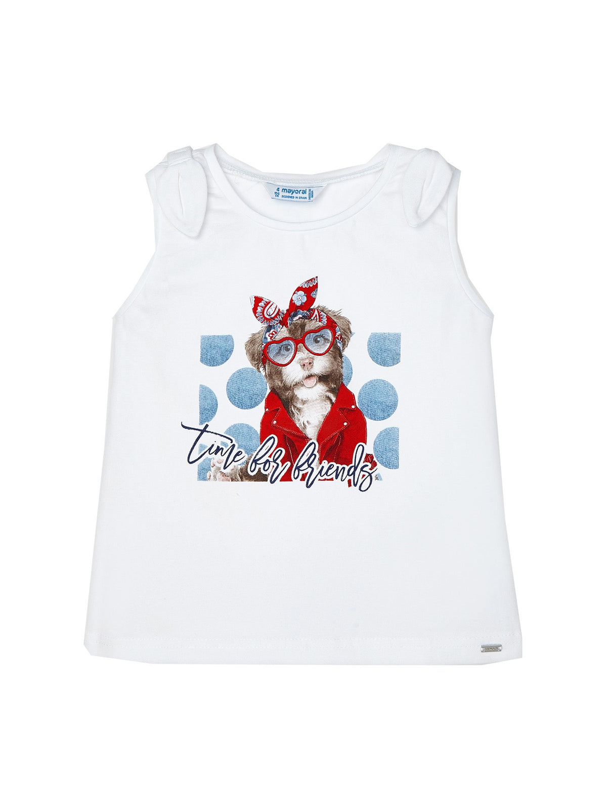 Camiseta cachorro Branco     (Branco)  para Menina - Mayoral