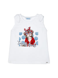 Camiseta cachorro Branco     (Branco)  para Menina - Mayoral