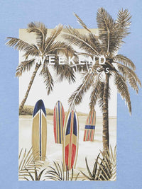 T-shirt "weekend vibes" Lavanda    (Celeste)  para Menino - Mayoral