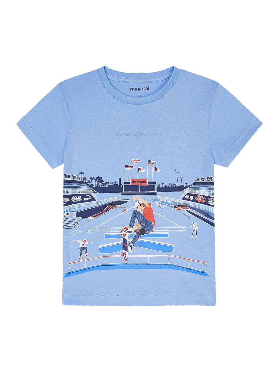 T-shirt glows in the dark Lavanda    (Celeste)  para Menino - Mayoral