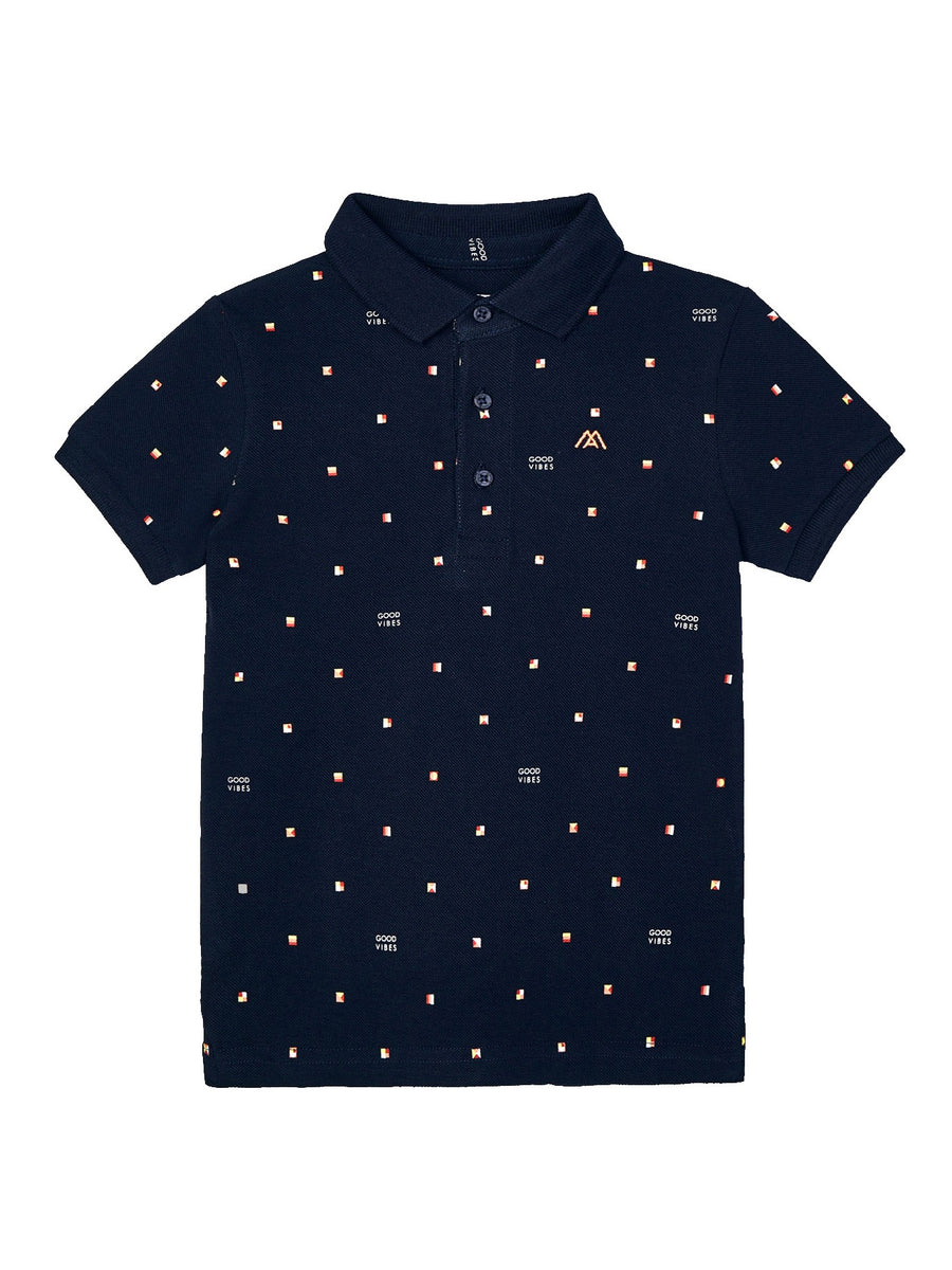 Polo m/curta estampada Marinho    (Marinho)  para Menino - Mayoral