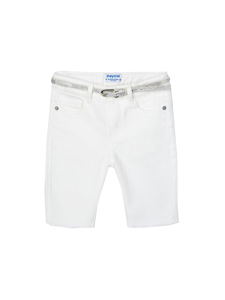 Calça ciclista sarja Branco     (Branco)  para Menina - Mayoral