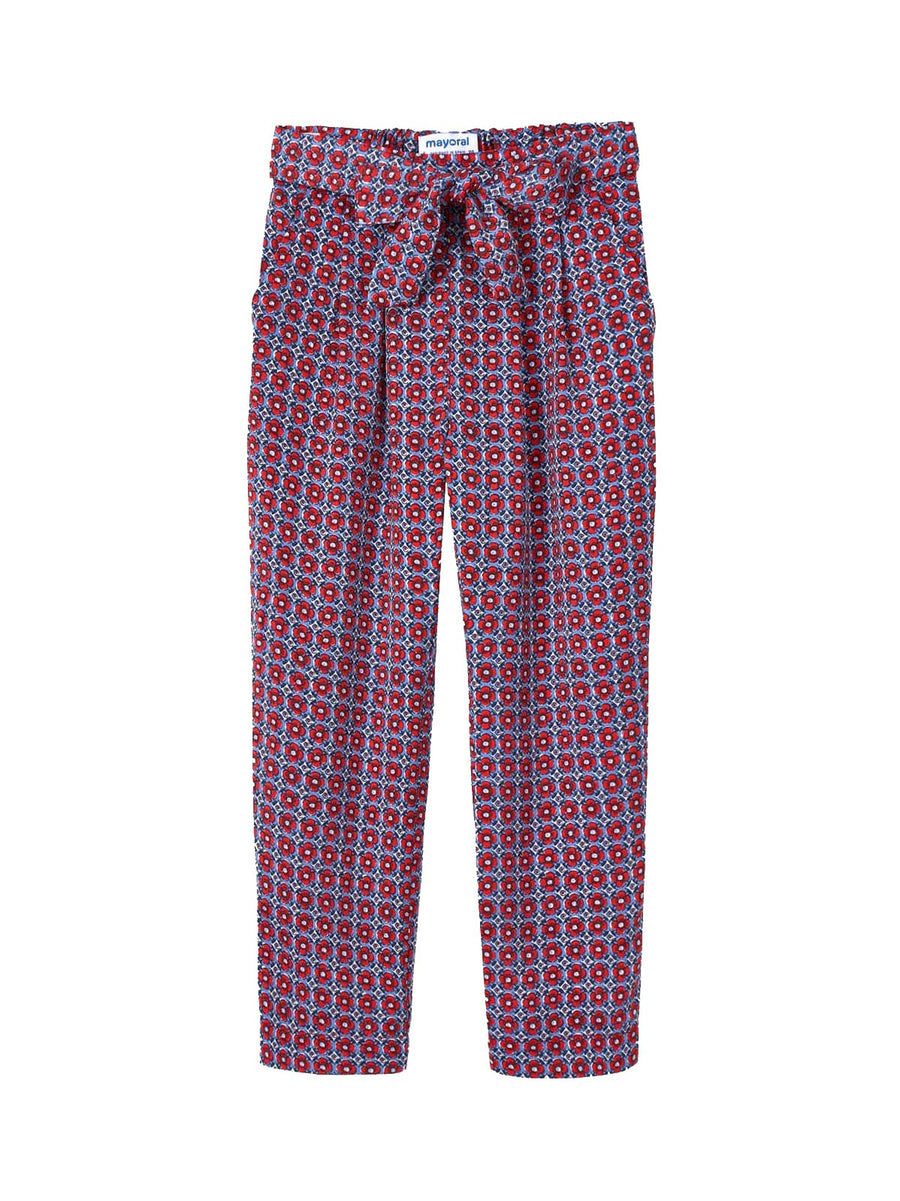Calça estampada fluido Papoila    (Vermelho)  para Menina - Mayoral