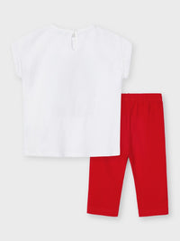 Conj. leggings boneca laço Papoila    (Vermelho)  para Menina - Mayoral
