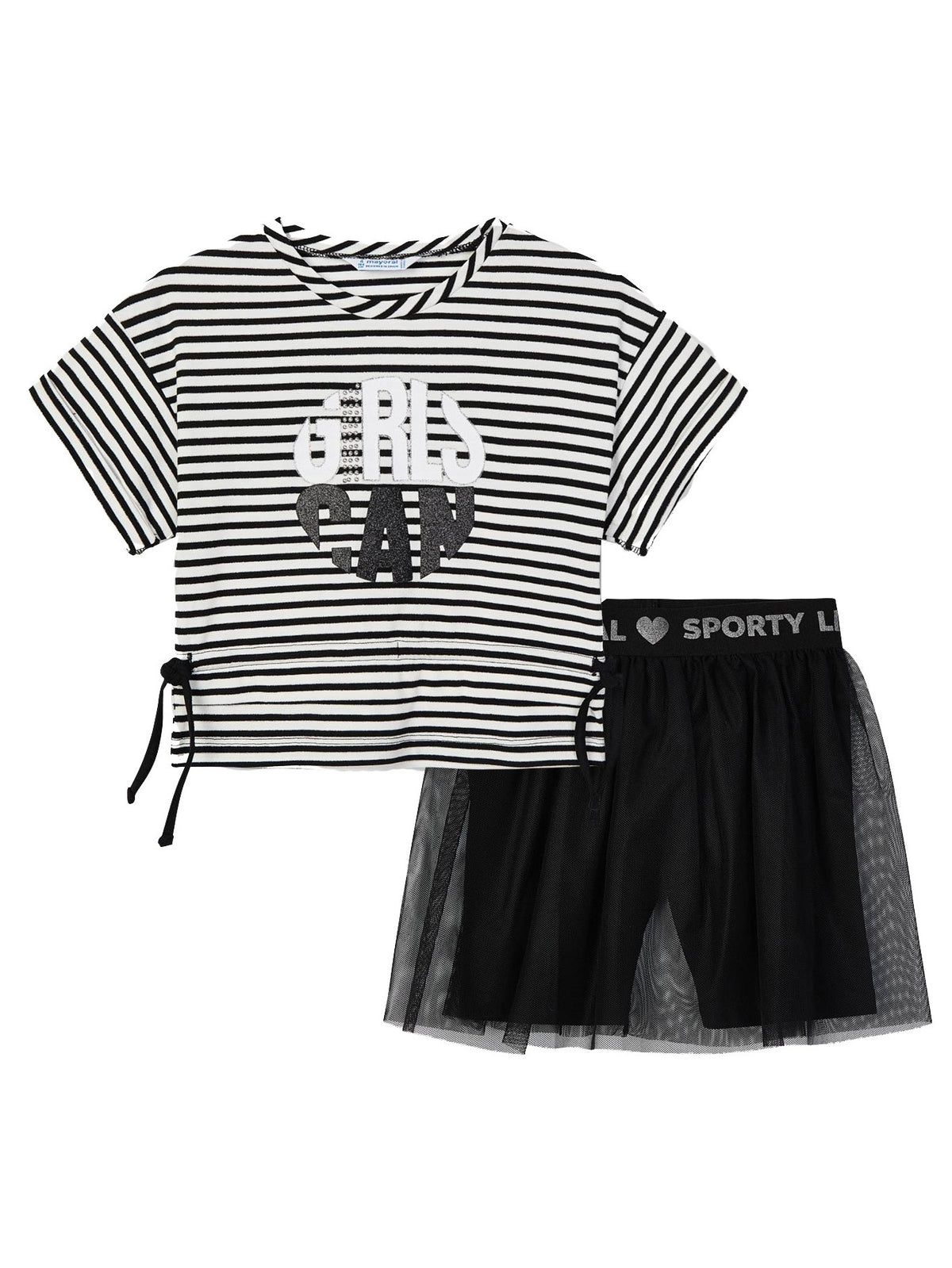 Conj. leggings ciclista tule Preto      (Preto)  para Menina - Mayoral