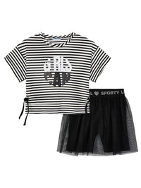 Conj. leggings ciclista tule Preto      (Preto)  para Menina - Mayoral