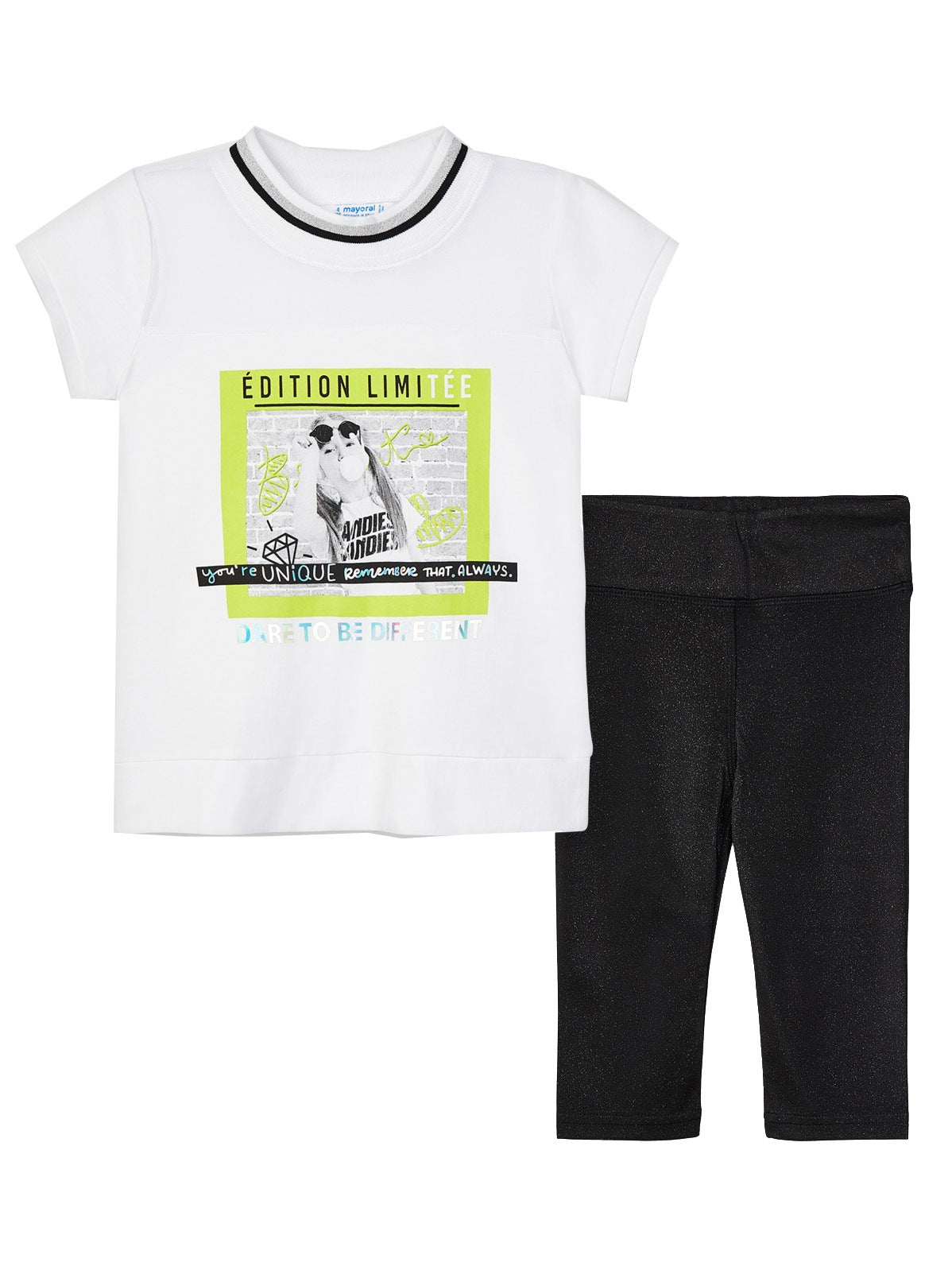 Conj. leggings brilho Preto      (Preto)  para Menina - Mayoral