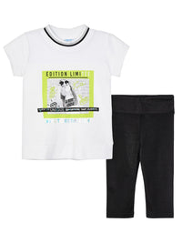 Conj. leggings brilho Preto      (Preto)  para Menina - Mayoral