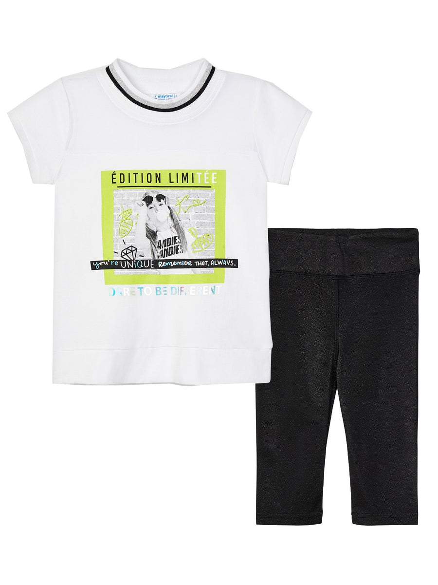 Conj. leggings brilho Preto      (Preto)  para Menina - Mayoral