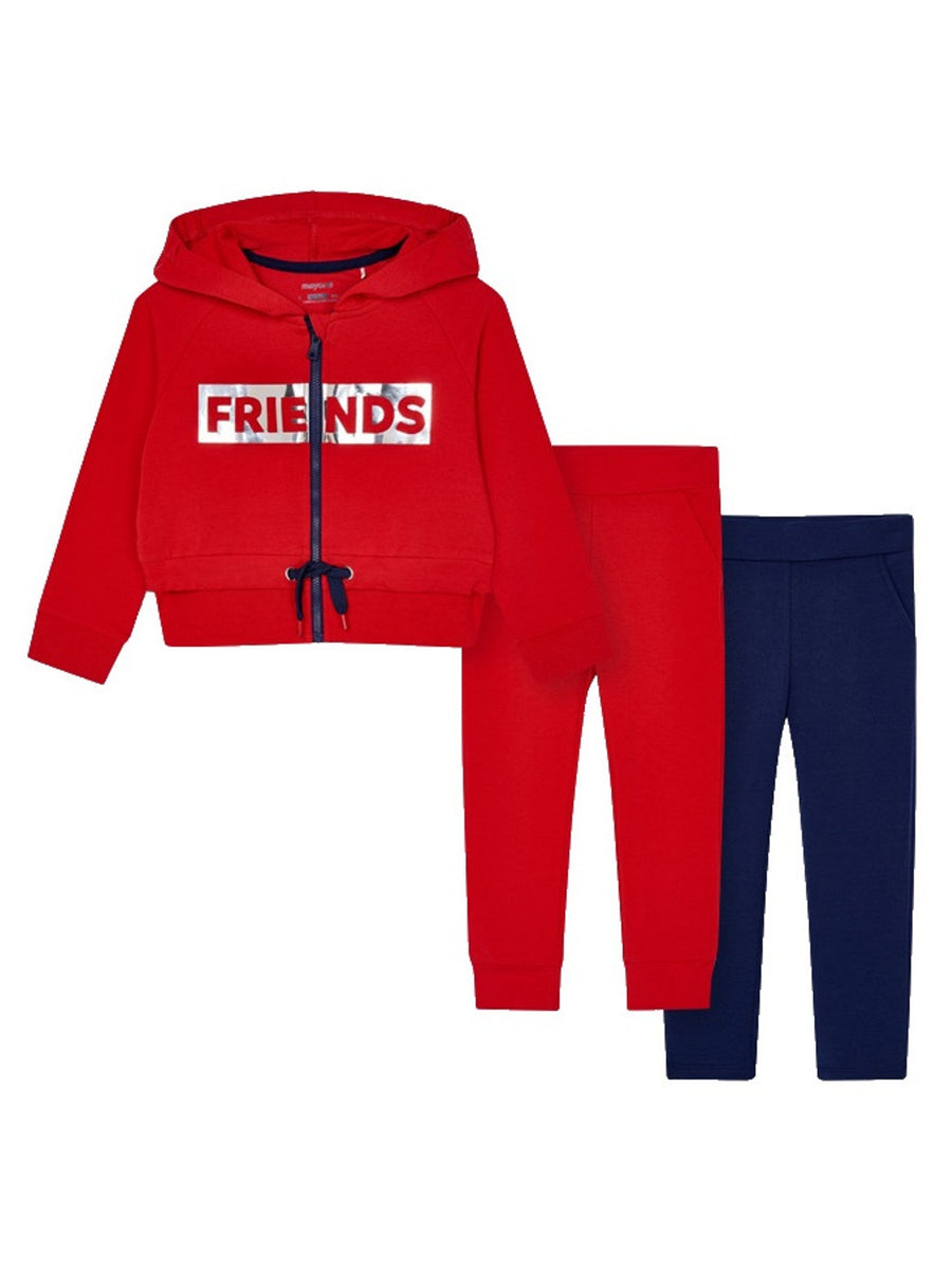 Fato de treino 2 calças Papoila    (Vermelho)  para Menina - Mayoral