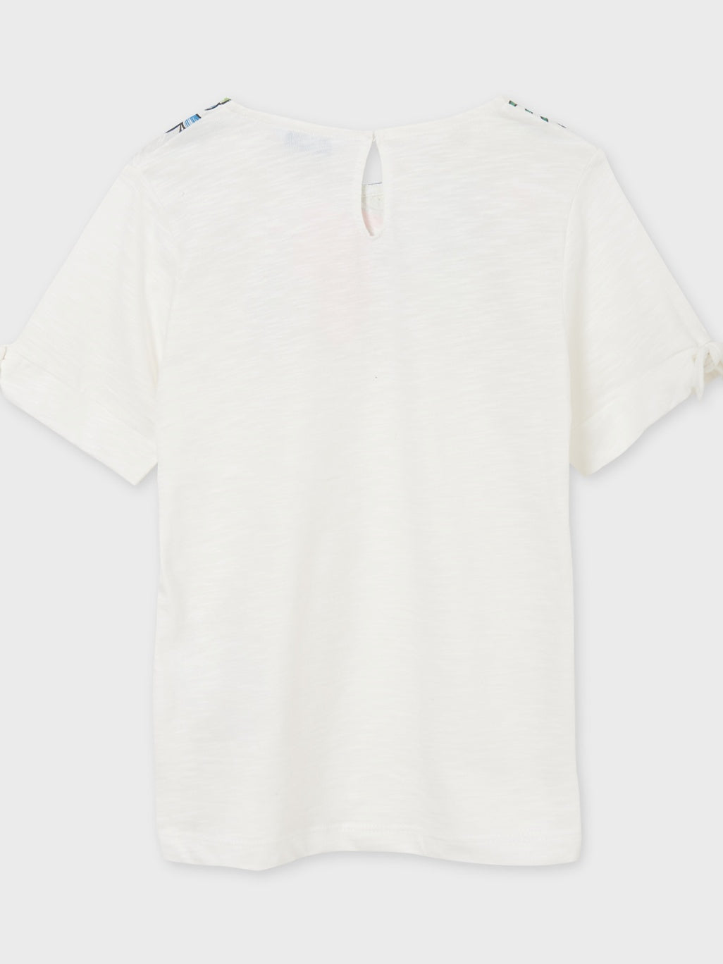 T-shirt folhas gola Crú        (Creme / Pérola)  para Menina - Mayoral
