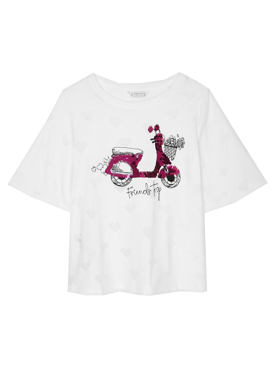 Blusa devore lantejoulas Branco     (Branco)  para Menina - Mayoral
