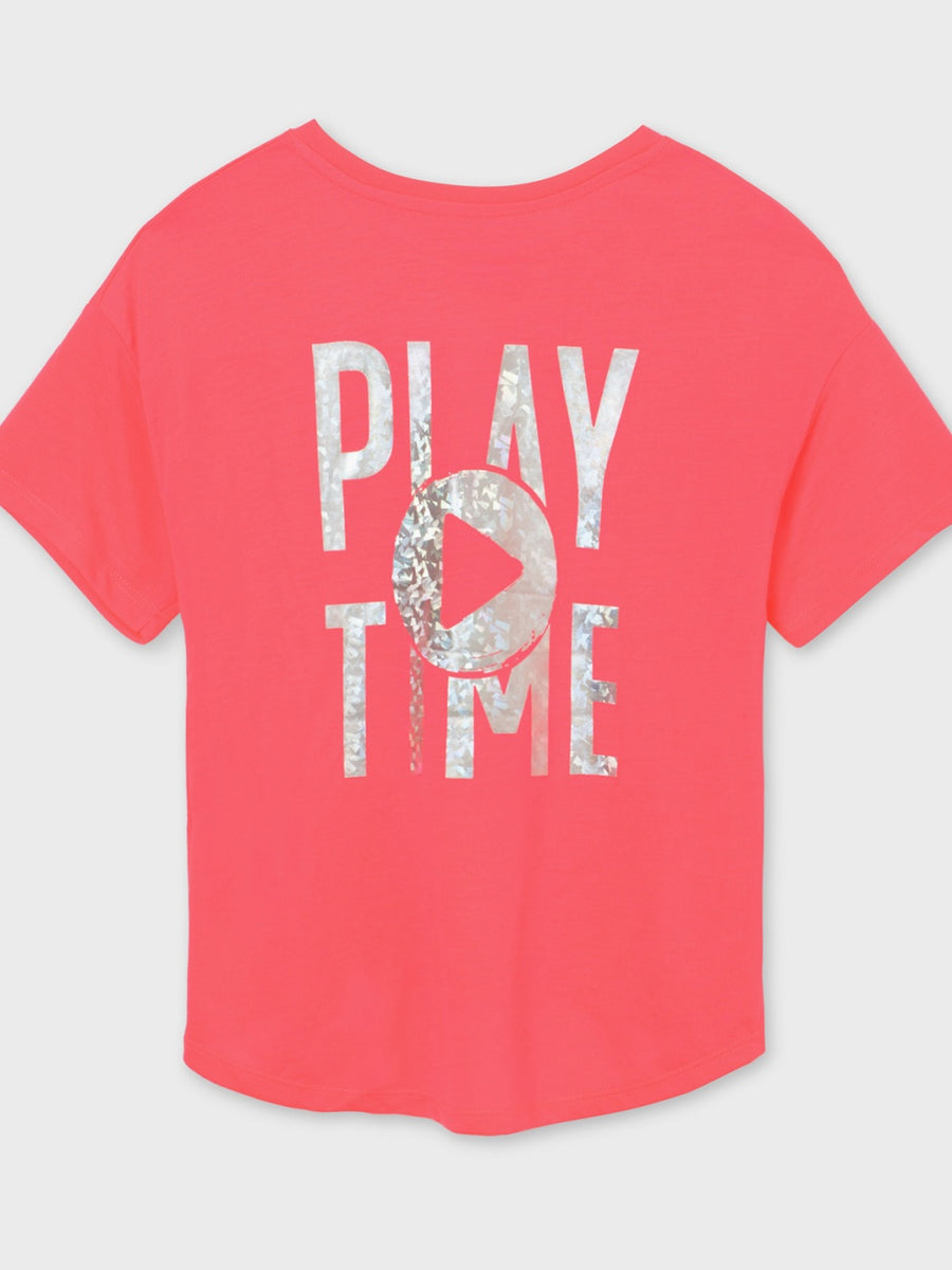 Blusa play time Rosa fluor (Rosa)  para Menina - Mayoral