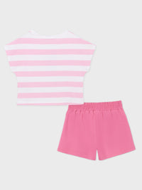 Conj. short cinta plissada Camélia    (Rosa)  para Menina - Mayoral