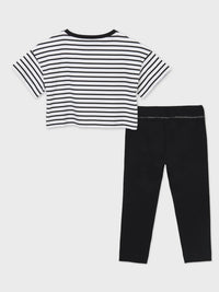 Conj. leggings riscas menina Preto      (Preto)  para Menina - Mayoral