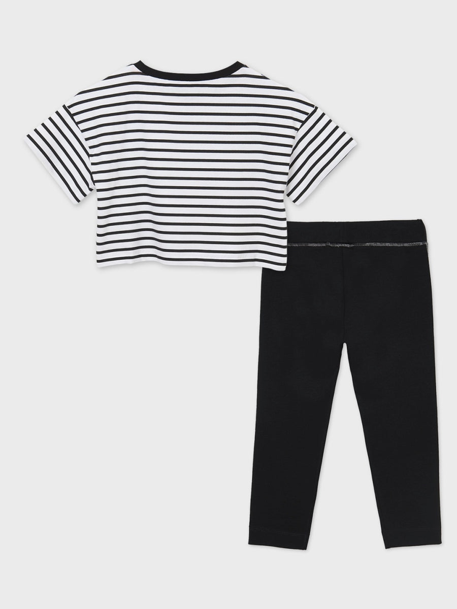 Conj. leggings riscas menina Preto      (Preto)  para Menina - Mayoral