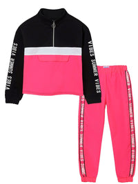 Fato de treino combinado Rosa fluor (Rosa)  para Menina - Mayoral