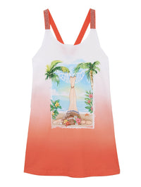 Vestido Pêssego    (Laranja Outono)  para Menina - Mayoral