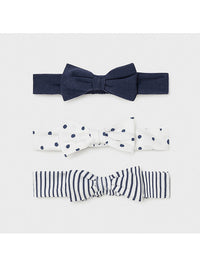 Set 3 bandoletes Azul navy  (Marinho)  para Bebé Menina - Mayoral