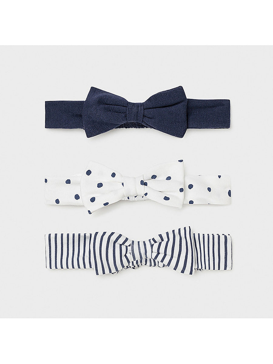 Set 3 bandoletes Azul navy  (Marinho)  para Bebé Menina - Mayoral