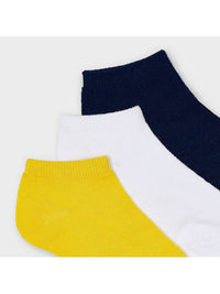 Set 3 soquetes lisos Sol        (Amarelo)  para Menino - Mayoral