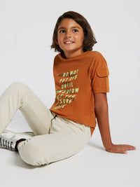 Calça felpa básica punhos Linho (Creme / Pérola)  para Menino - Mayoral