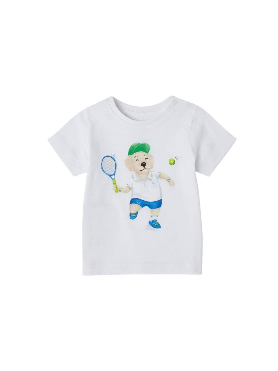 T-shirt cachorro tenistas Branco (Branco)  para Bebé Menino - Mayoral