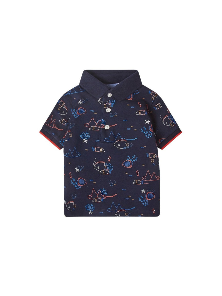 Polo m/curta estampado grande Marinho (Marinho)  para Bebé Menino - Mayoral