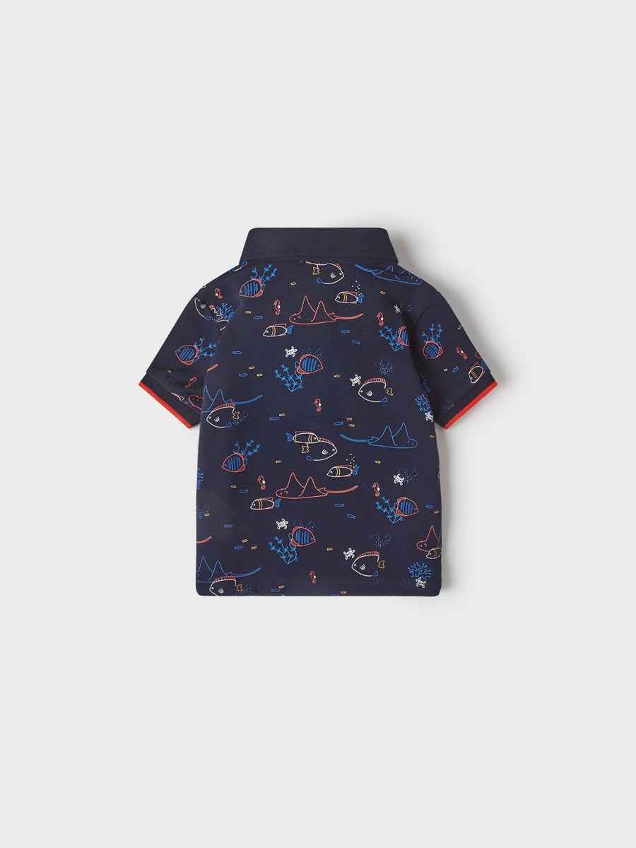 Polo m/curta estampado grande Marinho (Marinho)  para Bebé Menino - Mayoral