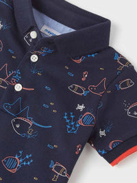 Polo m/curta estampado grande Marinho (Marinho)  para Bebé Menino - Mayoral