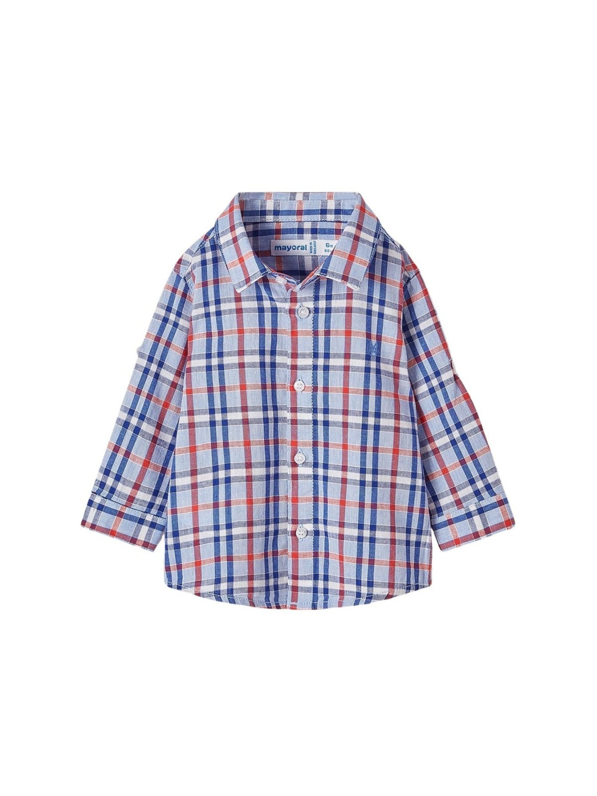 Camisa m/comp. xadrez linho Lavanda (Celeste)  para Bebé Menino - Mayoral