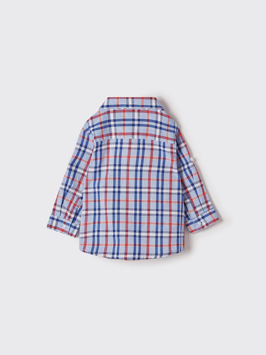 Camisa m/comp. xadrez linho Lavanda (Celeste)  para Bebé Menino - Mayoral