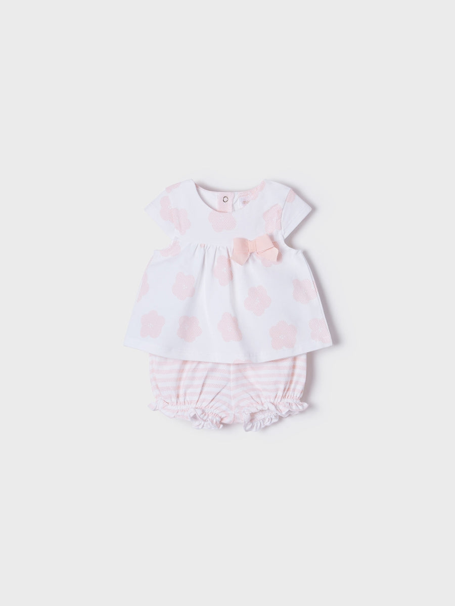 Conj. malha 4 peças curtas Rosa baby (Rosa Bébé)  para Bebé Menina - Mayoral