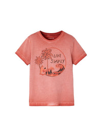 T-shirt "live simply" Terracota (Rosa Velho)  para Menino - Mayoral