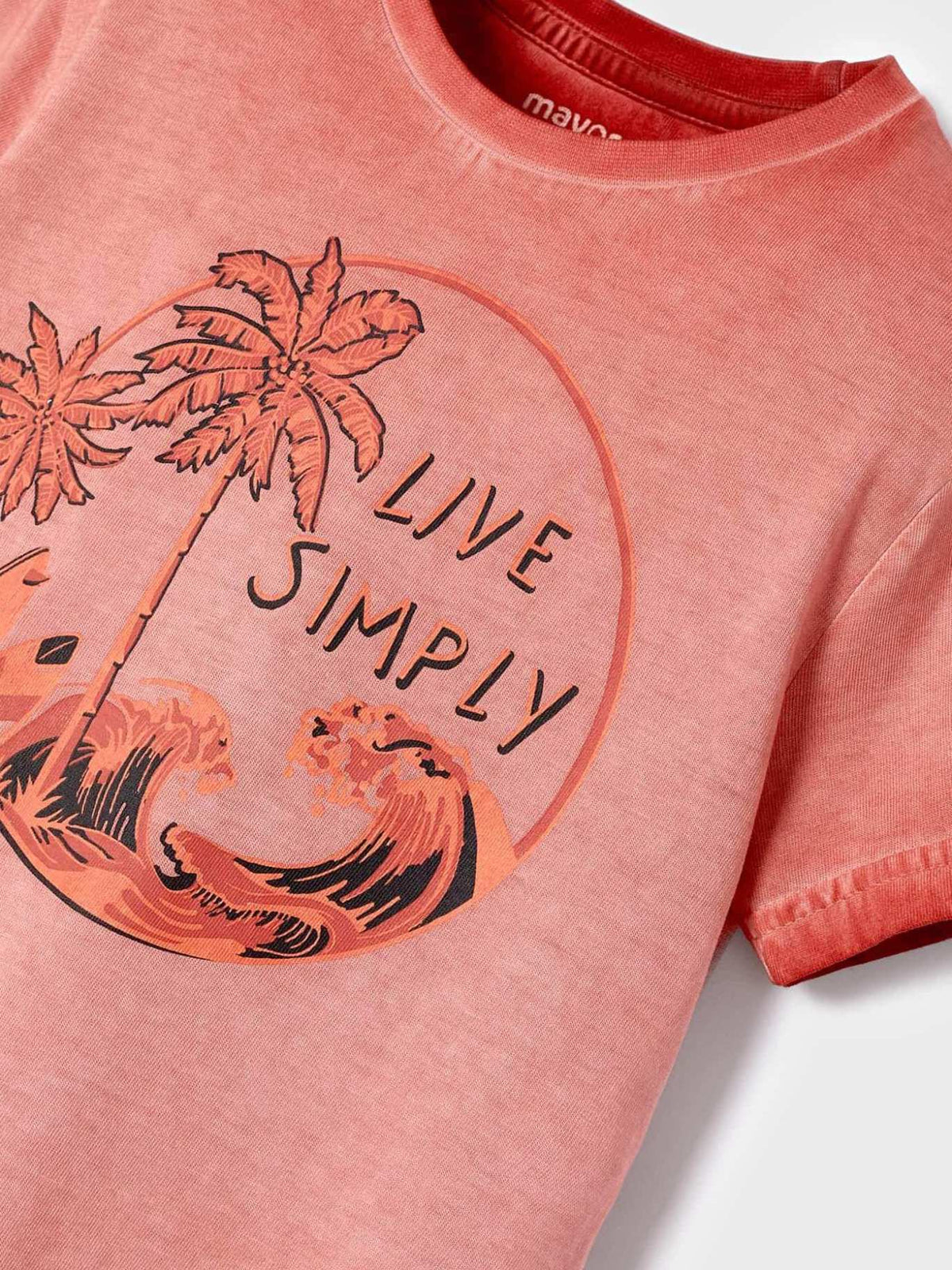 T-shirt "live simply" Terracota (Rosa Velho)  para Menino - Mayoral
