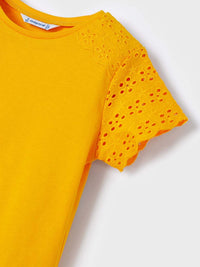 Camiseta bordados Banana (Amarelo)  para Menina - Mayoral