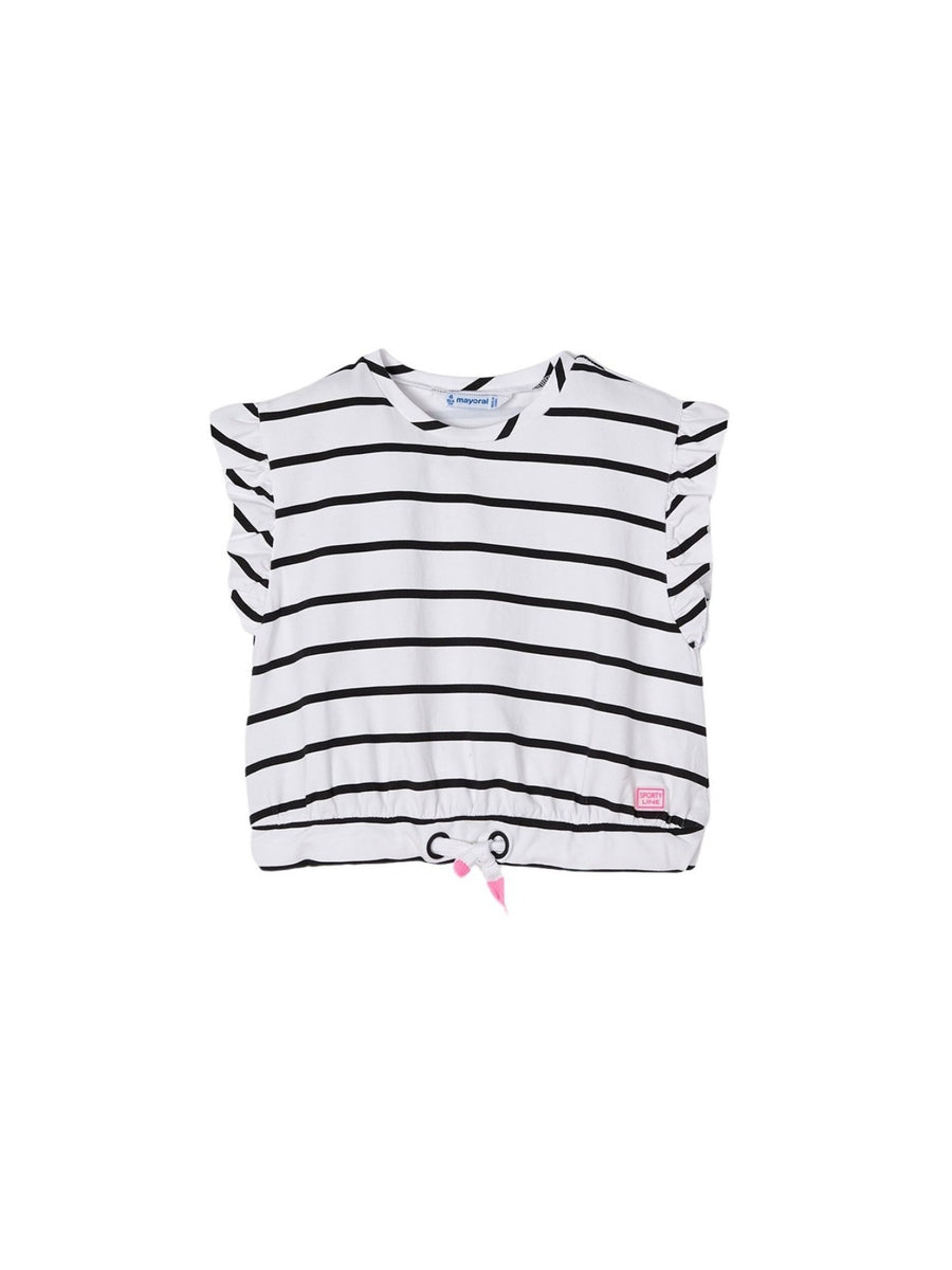 Camiseta riscas Preto (Preto)  para Menina - Mayoral
