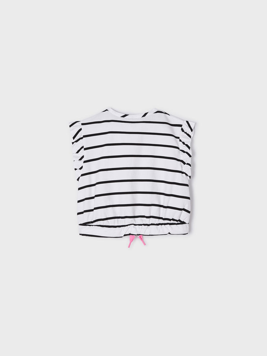 Camiseta riscas Preto (Preto)  para Menina - Mayoral