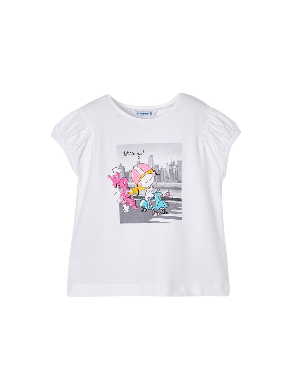 Camiseta manga curta Branco (Branco)  para Menina - Mayoral