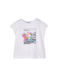 Camiseta manga curta Branco (Branco)  para Menina - Mayoral