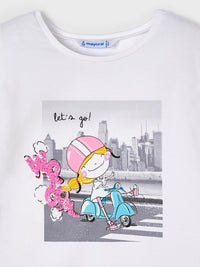 Camiseta manga curta Branco (Branco)  para Menina - Mayoral